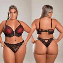 Conjunto de Lingerie Sutiã Modelo Cropped Rendado Conjunto de Lingerie Sutiã Modelo Cropped Rendado