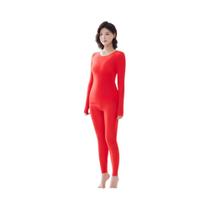 Conjunto De Lingerie Térmica Feminina Ultrafina Sem Costura De Manga Longa 2 Peças De Alta