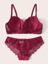 Conjunto de Lingerie Transparente Floral com Aro, 2 Peças ElaShopp