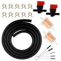 Conjunto de linha de combustível + Filtros de combustível + Braçadeiras de mangueira para cortador de grama Conjunto de linha de combustível + Filtros de combustível + Braçadeiras de mangueira para cortador de grama