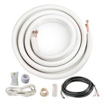 Conjunto de linhas de tubos de cobre ICOOL Mini Split 1/4 e 1/2 OD de 16 pés Conjunto de linhas de tubos de cobre ICOOL Mini Split 1/4 e 1/2 OD de 16 pés