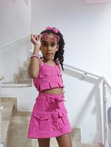 Conjunto de Linho Infantil Shorts Saia e Blusa Regata Conjunto de Linho Infantil Shorts Saia e Blusa Regata