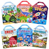 Conjunto de livros de adesivos Puffy Cosomia 6 temas para crianças a partir de 3 anos Conjunto de livros de adesivos Puffy Cosomia 6 temas para crianças a partir de 3 anos