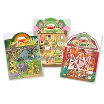 Conjunto de livros de atividades Puffy Sticker Melissa & Doug Farm Safari