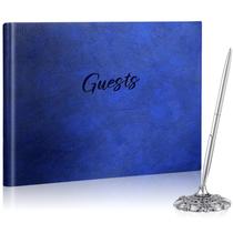 Conjunto de livros de visitas e porta-canetas Geyee Leather 26,7 x 20,3 cm azul Conjunto de livros de visitas e porta-canetas Geyee Leather 26,7 x 20,3 cm azul