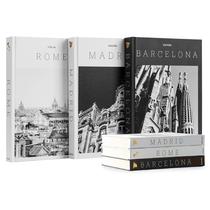 Conjunto de livros decorativos para mesa de café Maplefield XL Madrid Roma Barcelona Conjunto de livros decorativos para mesa de café Maplefield XL Madrid Roma Barcelona