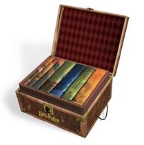 Conjunto de livros Harry Potter 1 -7 em baú de brinquedos colecionável