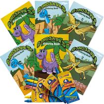 Conjunto de livros para colorir Bedwina Mini Dinosaur com 32 lápis de cor para crianças Conjunto de livros para colorir Bedwina Mini Dinosaur com 32 lápis de cor para crianças