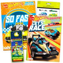 Conjunto de livros para colorir Crenstone Hot Wheels 2 Jumbo Cars com adesivos