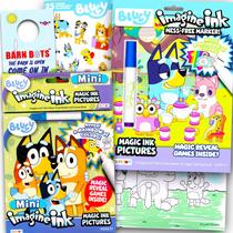 Conjunto de livros para colorir Disney Bluey Magic Ink Kids com adesivos