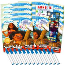 Conjunto de livros para colorir Disney Moana Imagine Ink, pacote com 12 unidades para crianças Conjunto de livros para colorir Disney Moana Imagine Ink, pacote com 12 unidades para crianças