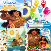 Conjunto de livros para colorir e atividades Disney Moana com adesivos e muito mais