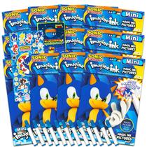 Conjunto de livros para colorir Sonic the Hedgehog com tinta mágica e adesivos Conjunto de livros para colorir Sonic the Hedgehog com tinta mágica e adesivos
