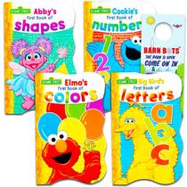 Conjunto de livros Sesame Street First Books, série 4, livros de tabuleiro, capas duras Conjunto de livros Sesame Street First Books, série 4, livros de tabuleiro, capas duras