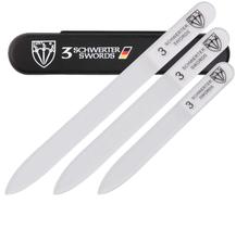 Conjunto de lixa de unhas 3 Swords Germany Glass 9 cm 11,5 cm 13,5 cm com estojo