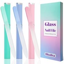 Conjunto de lixa de unhas Diodiva Glass com estojo, pacote com 3 unidades para manicure Conjunto de lixa de unhas Diodiva Glass com estojo, pacote com 3 unidades para manicure