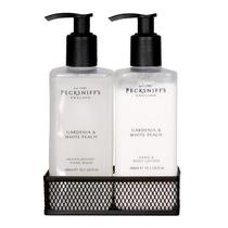 Conjunto de loção para mãos e corpo Pecksniff's Gardenia & White Peach 300 ml Conjunto de loção para mãos e corpo Pecksniff's Gardenia & White Peach 300 ml