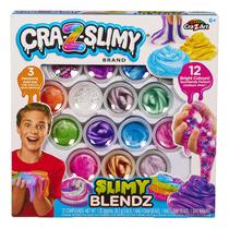 Conjunto de lodo Cra-Z-Slimy Slimy Blendz pré-fabricado com misturas 12x30ml Conjunto de lodo Cra-Z-Slimy Slimy Blendz pré-fabricado com misturas 12x30ml