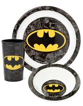 Conjunto de Louça DC Comics Batman Infantil 3 Peças Amarelo PP Conjunto de Louça DC Comics Batman Infantil 3 Peças Amarelo PP