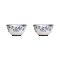 Conjunto De Louça De Cerâmica Retrô Com Padrão De Flor Azul, Tigelas, Pratos, Tigela De Arroz/ramen,