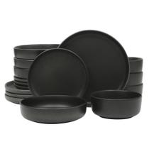 Conjunto de Louça Gibson Elite Pasco 16 Peças em Cerâmica Stoneware Preta Conjunto de Louça Gibson Elite Pasco 16 Peças em Cerâmica Stoneware Preta
