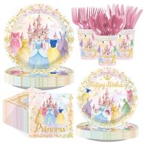 Conjunto de Louça Greencian 168 Peças para Festa de Princesa Conjunto de Louça Greencian 168 Peças para Festa de Princesa