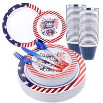Conjunto de Louça Supernal 180 peças - Pratos Patrióticos e Talheres Conjunto de Louça Supernal 180 peças - Pratos Patrióticos e Talheres
