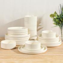 Conjunto de Louça TheTerra 24 Peças Porcelana Resistente a Riscos Conjunto de Louça TheTerra 24 Peças Porcelana Resistente a Riscos