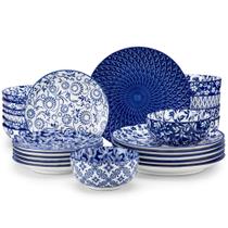 Conjunto de Louça vancasso SELENE 24 peças Porcelana Azul Conjunto de Louça vancasso SELENE 24 peças Porcelana Azul
