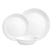 Conjunto de Louças Corelle 12 Peças Trama de Linho em Vidro Temperado
