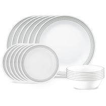 Conjunto de louças Corelle Vitrelle 18 peças Mystic Grey