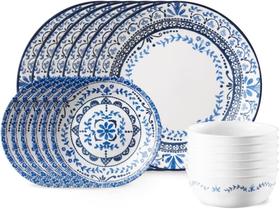 Conjunto de louças Corelle Vitrelle, serviço de 18 peças para 6 Conjunto de louças Corelle Vitrelle, serviço de 18 peças para 6
