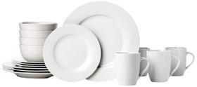 Conjunto de louças de cozinha Amazon Basics Porcelain de 16 peças