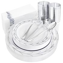 Conjunto de louças de festa COLOSUS 175 unidades para 25 convidados com guardanapo