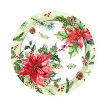 Conjunto De Louças De Papel Descartáveis Com Padrão De Flores Vermelhas, Pratos, Copos E Guardanapos