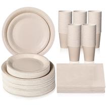 Conjunto de louças de papel descartáveis Tioncy 200 unidades para 50 convidados