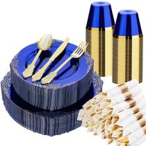 Conjunto de louças descartáveis Bestluck para 50 convidados 350 unidades Conjunto de louças descartáveis Bestluck para 50 convidados 350 unidades