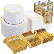 Conjunto de louças descartáveis GATHER 700PCS para 100 convidados