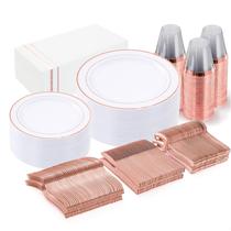Conjunto de louças descartáveis GATHER Rose Gold 350 unidades