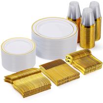 Conjunto de louças descartáveis Goodluck 300 unidades para 50 convidados