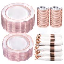 Conjunto de louças descartáveis NOCCUR Rose Gold 350 unidades