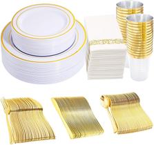 Conjunto de louças descartáveis WDF Partyware 350 unidades para 50 convidados Conjunto de louças descartáveis WDF Partyware 350 unidades para 50 convidados
