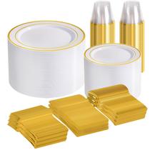 Conjunto de louças descartáveis WELLIFE para 100 convidados 600PC