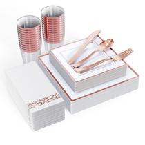 Conjunto de louças FOCUSLINE Rose Gold 175 peças para 25 convidados Conjunto de louças FOCUSLINE Rose Gold 175 peças para 25 convidados