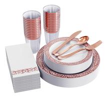 Conjunto de louças FOCUSLINE Rose Gold 175 peças para 25 convidados