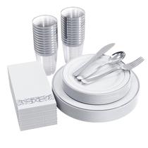 Conjunto de louças FOCUSLINE Silver 175 peças para 25 convidados Conjunto de louças FOCUSLINE Silver 175 peças para 25 convidados