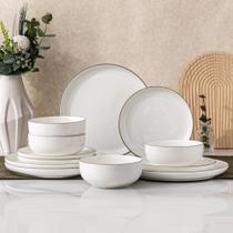 Conjunto de louças GBHOME GDW139WT Ceramic para 4 pessoas 12 peças