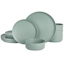 Conjunto de louças Gibson Home Canyon Crest Sage Green 12 unidades Conjunto de louças Gibson Home Canyon Crest Sage Green 12 unidades
