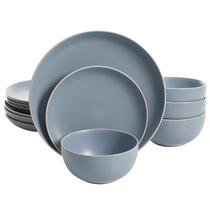 Conjunto de louças Gibson Home Rockaway Blue 12 unidades para 4 Conjunto de louças Gibson Home Rockaway Blue 12 unidades para 4