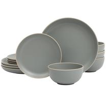 Conjunto de Louças Gibson Home Rockaway Grey Matte - 12 Peças para 4 Pessoas Conjunto de Louças Gibson Home Rockaway Grey Matte - 12 Peças para 4 Pessoas